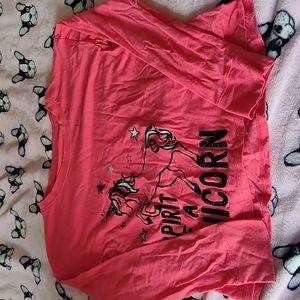 Pink long sleeve unicorn shirt that says spirit of a unicorn!